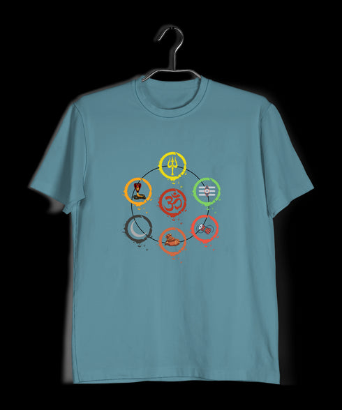 Aaramkhor OM WITH 6 ELEMENTS Spiritual Shiva Mens TShirts